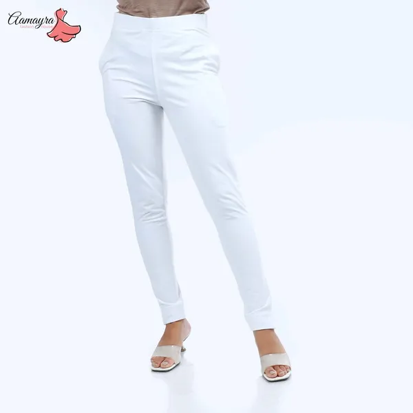 White Cotton Pant For Women From Aamayra Fashion House